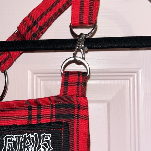 Scooby Doo Red and Black Plaid Jumper. Silver details. Adjustable straps. Small. - Picture 5 of 9